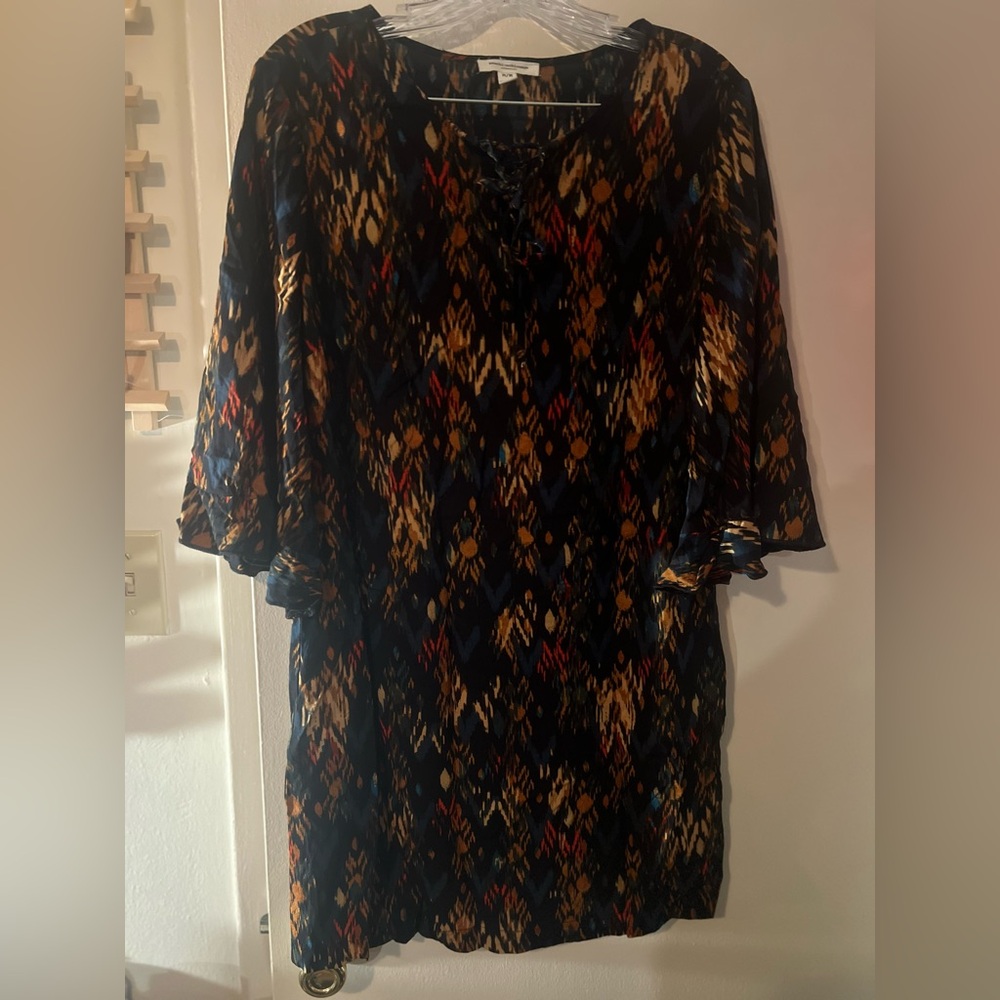 2 for $5, Beach Lunch Lounge Blue, Red, Orange Mini Dress W/ lace up neck detail